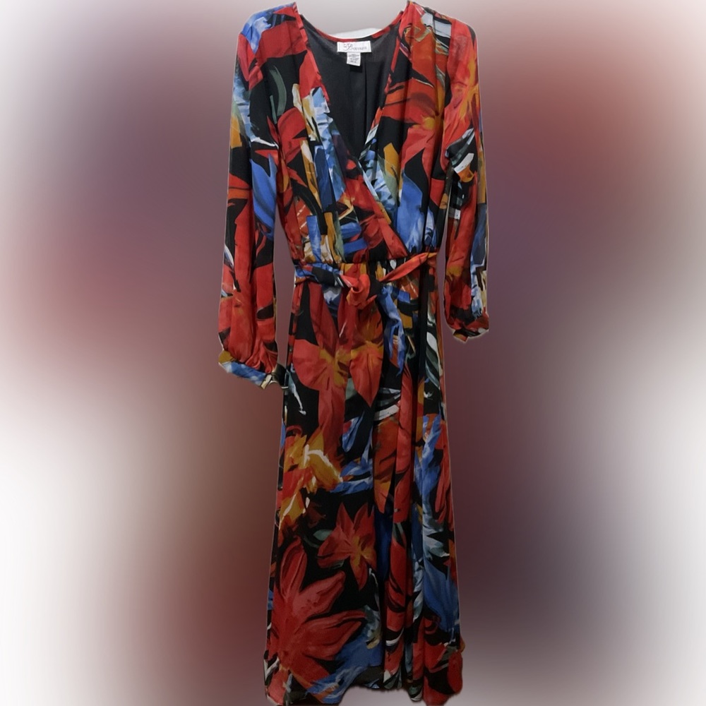 EY Boutique long Sleeved Floral Maxi dress